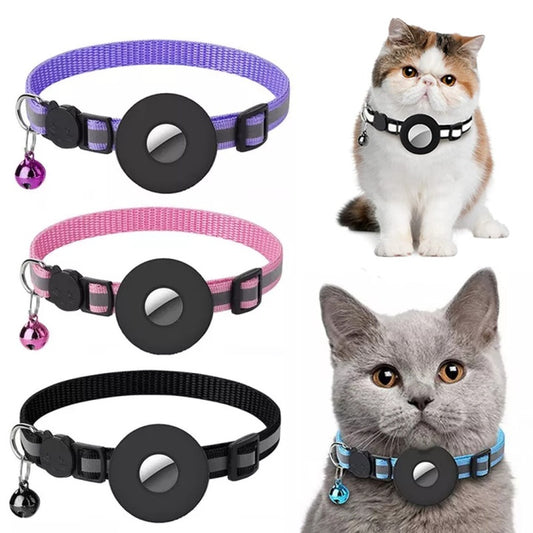 Reflective Waterproof Cat Collar With Airtag Holder Case - Pet Square